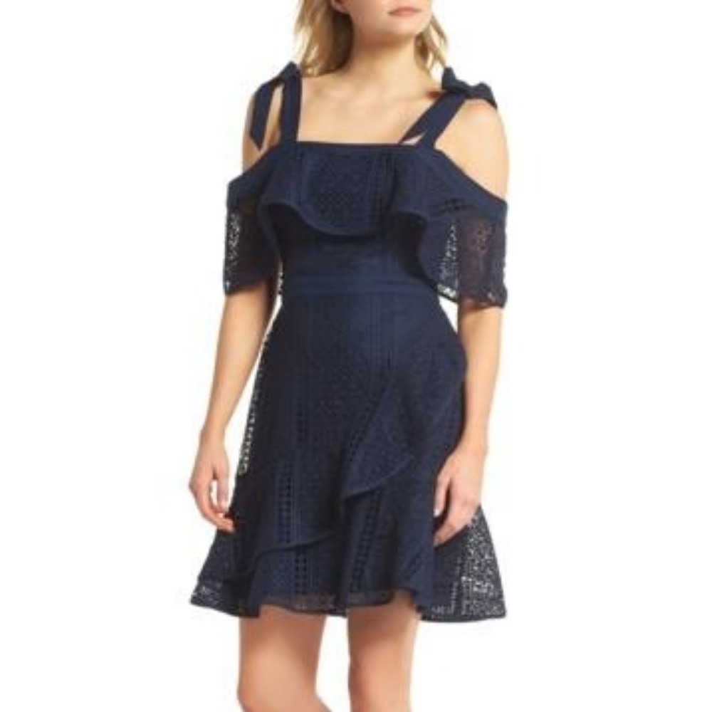 Chelsea28 Tie Strap Lace Mix Dress
